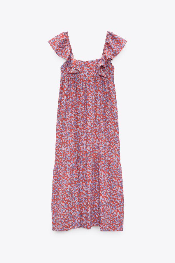 Vestido con estampado de flores de Zara (29,99 euros)