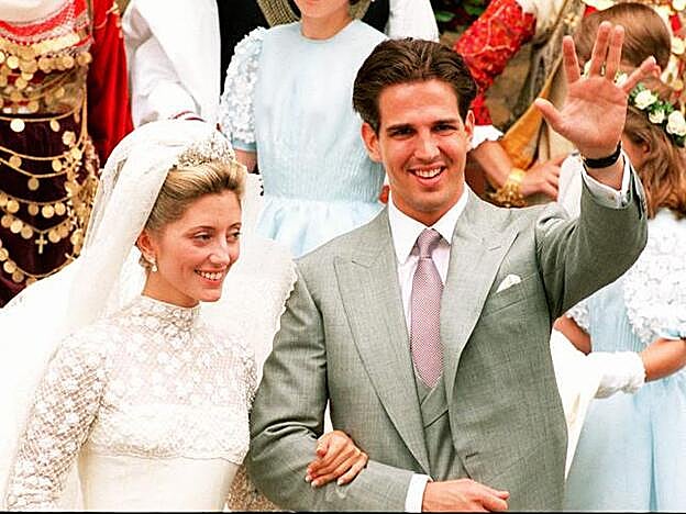 Imagen de Marie-Chantal Miller el día de su bioda con el príncipe Pablo de Grecia.