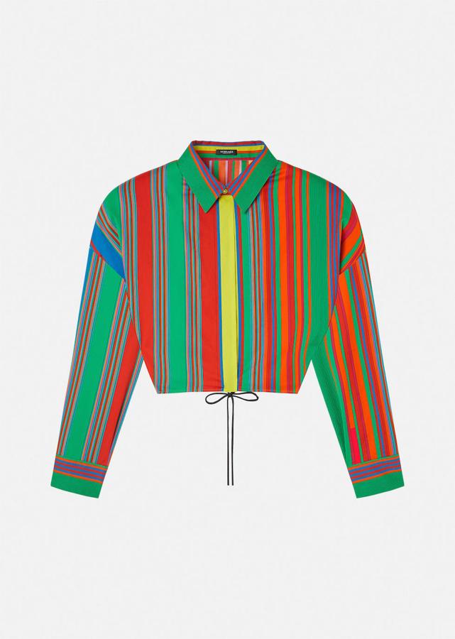 Camisa corta de manga larga con lazada, de Versace (890 €).