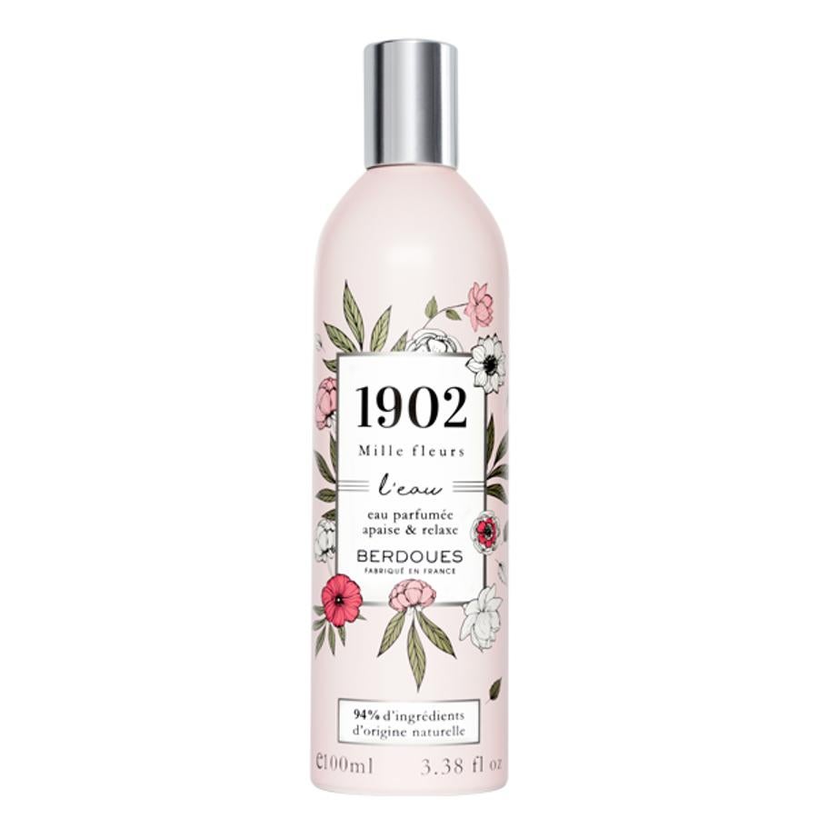 Mil flores de Berdoues 1902 (en Very Coqueta) es un agua corporal perfumada que refresca, calma y relaja el cuerpo gracias a dos principales activos, el extracto de caléndula y la infusión de tila. Tiene un aroma floral con notas a pera, grosella, flor de naranjo, ylang-ylang, almizcle blanco y haba tonka (19 euros).