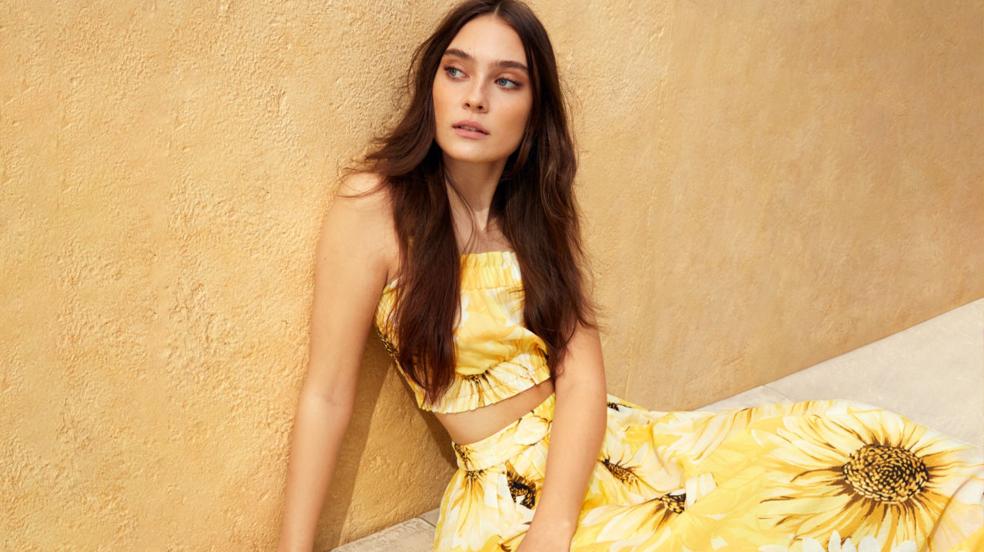 prendas estampado girasoles tendencia verano 2021 hym faldas monos vestidos