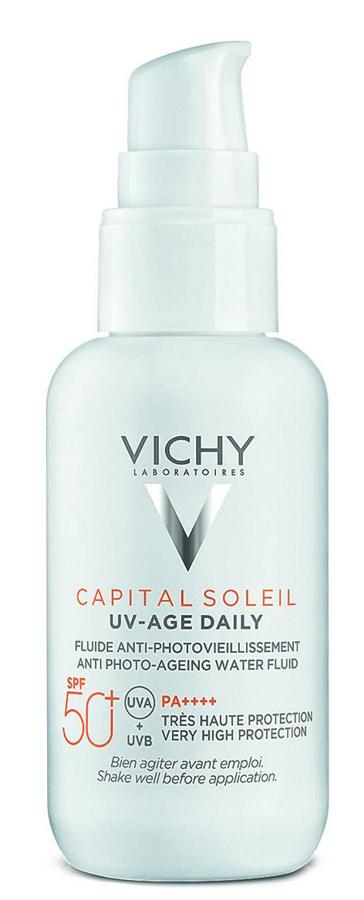 Vichy. Fluido facial Capital Soleil UV- Age daily (19,95 €).