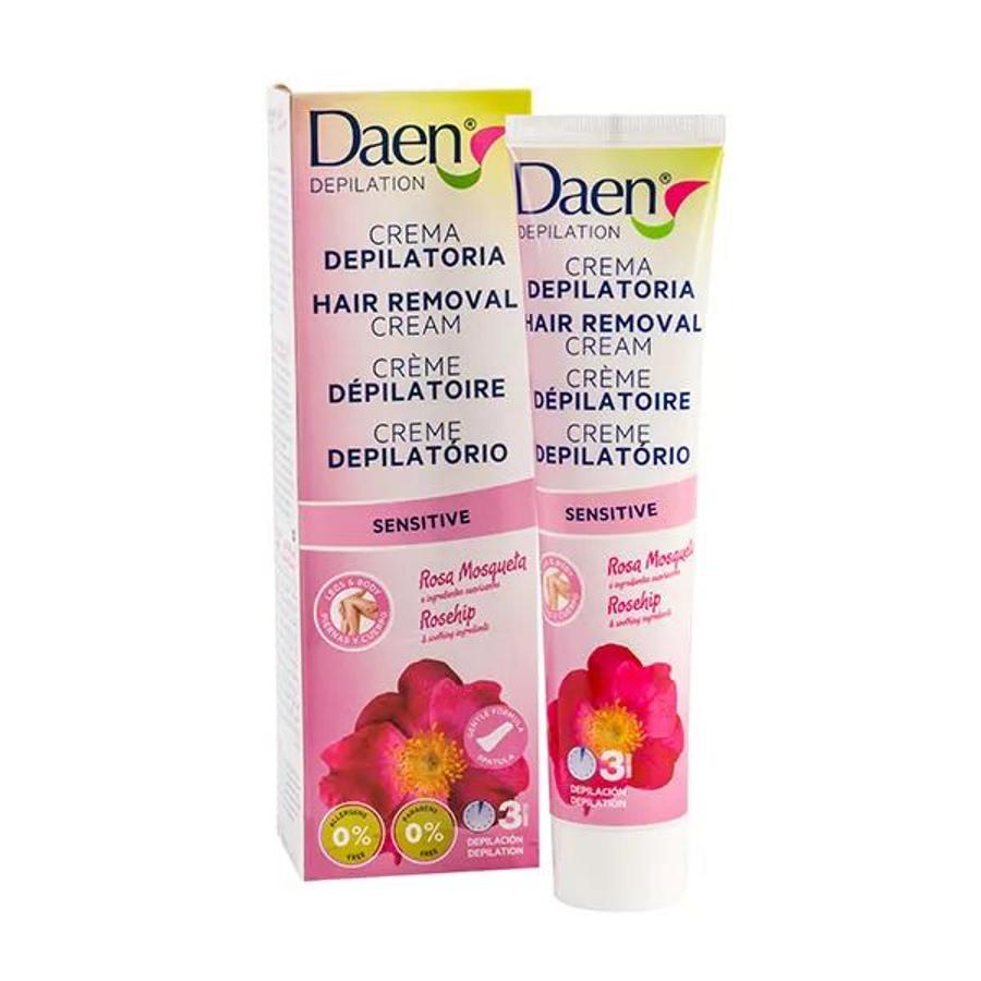 Daen tiene a la venta una crema depilatoria con rosa mosqueta perfecta para pieles sensibles. Proporciona una depilación suave gracias a su fórmula regeneradora y reparadora ( 1,99 euros ).
