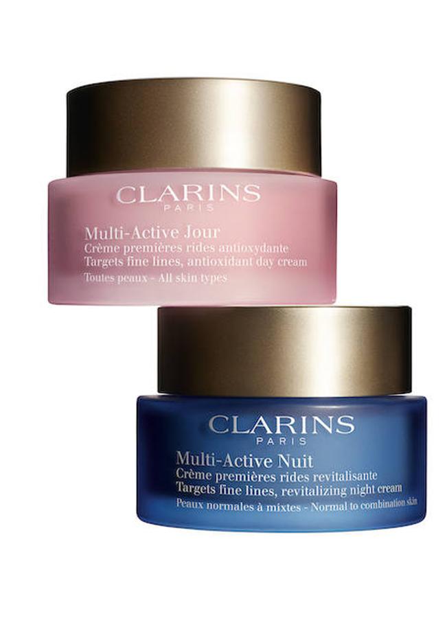 Con más de 30 años de historia, esta gama de la casa francesa utiliza la tecnología Cell Targeting System. Sus dos cremas, de día y de noche tienen distintas variaciones según el tipo de tu piel y están enriquecidas con cardencha encapsulada proveniente de agricultura ecológica. (Multi Active Día 63 euros, Multi Active Noche 66,50 euros) .
