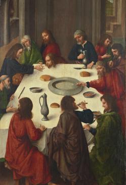 Imagen secundaria 2 - Detalles de Retrato de una joven (Paris Bordone, 1543, 1550); Esaú vendiendo su primogenitura (Hendrick ter Brugghen, 1627), La última cena (Maestro de la Vigor, 1485).