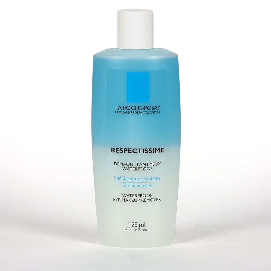 Respectissime de La Roche Posay es un desmaquillante bifásico que elimina el maquillaje de manera instantánea y efectiva sin necesidad de frotar los ojos sensibles. Tiene una estricta carta de formulación para minimizar el riesgo de intolerancia (10 euros).