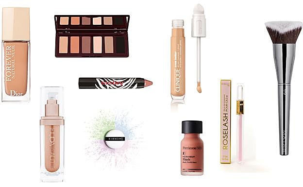 HUDA BEAUTY. N.Y.M.P.H. Not Your Mamas Panty Hose (47,99€). MAIKO. Brocha Luxury Grey 1018 (9,99€). DIOR. Diorskin Forever Natural Nude (52€). PERRICONE. No Make Up Blush (35€). GIVENCHY. Prisme Libre Loose Powder (51€). SISLEY. Phyto Lip Twist 24 Rosy Nude (39€). CHARLOTTE TILBURY. Super Nudes Easy Eye Palette (54€). CLINIQUE. Even Better All-Over Concealer + Eraser (30€)
