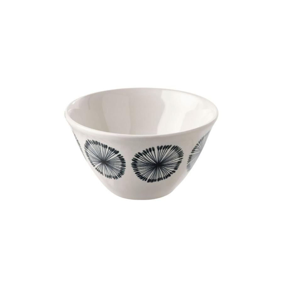 Cuenco de gres en blanco con estampado (1 euro).