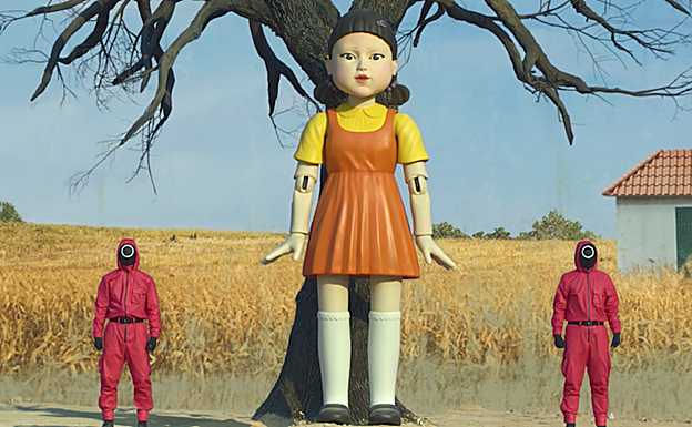 La muñeca protagonista de uno de los crueles juegos de 'El juego del calamar'.