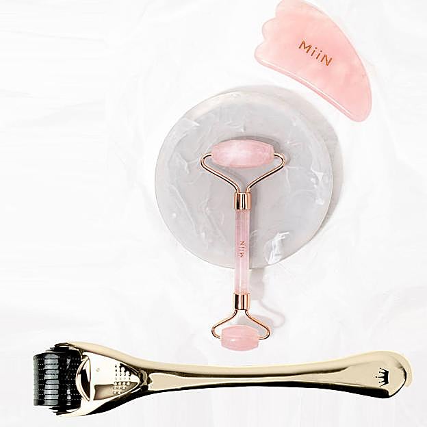 Rose Quartz Kit, de Miin (32,95 €), y rodillo para zonas sensibles de You Are The Princess (9,95 €)