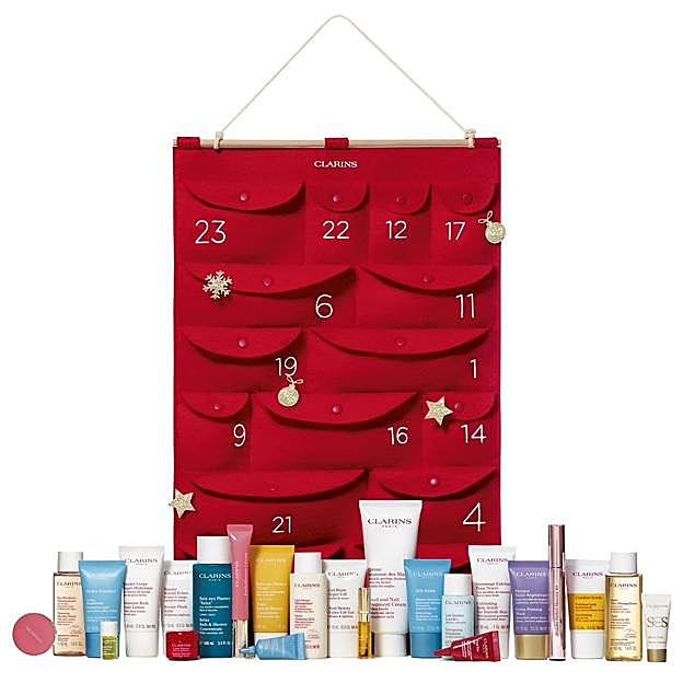 El Calendario de Adviento de Clarins es de tela