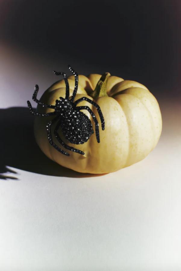 Con cierre con imperdible, este broche metálico con forma de araña con aplicación joya cuesta 12,95 euros.