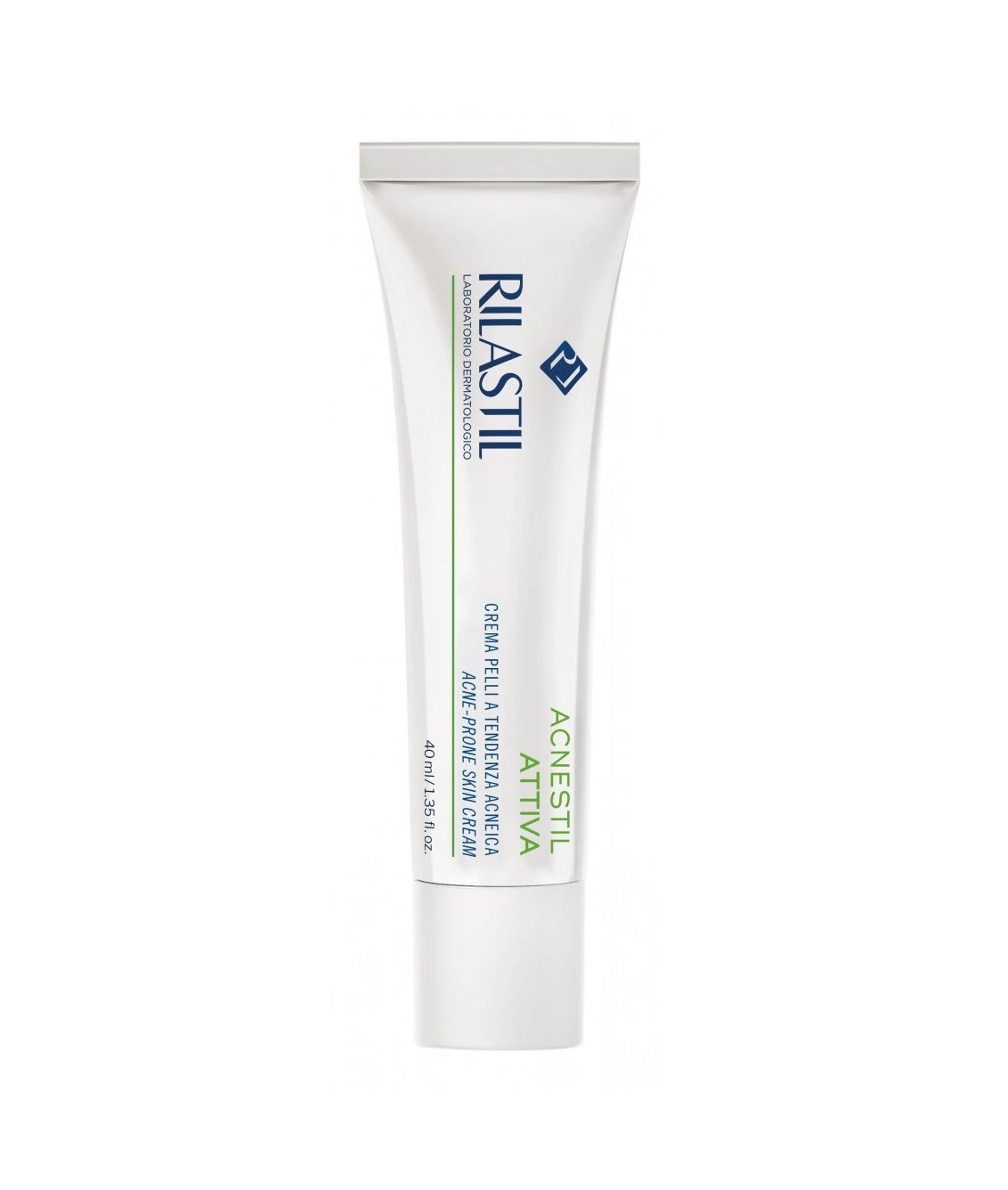 Acnestil Attiva de Rilastil. Una potente crema con acción queratolítica, sebonormalizante, calmante y matificante que funciona fenomenal en pieles con acné y cicatrices. (10,99 euros).