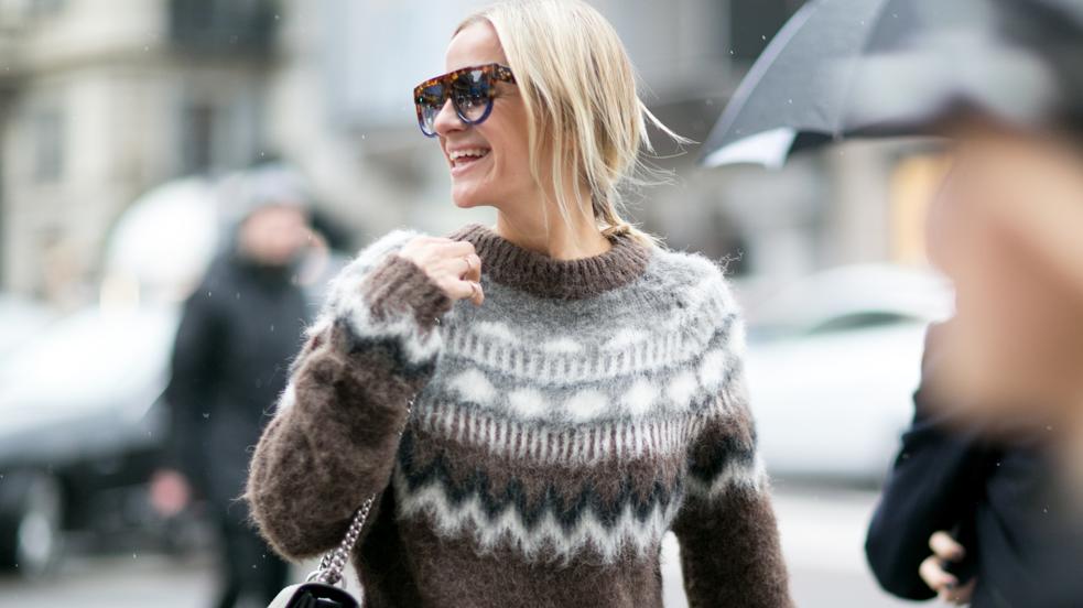 Punto jacquard con estampado alpino, el jersey de punto perfecto para tus looks casual más otoñales