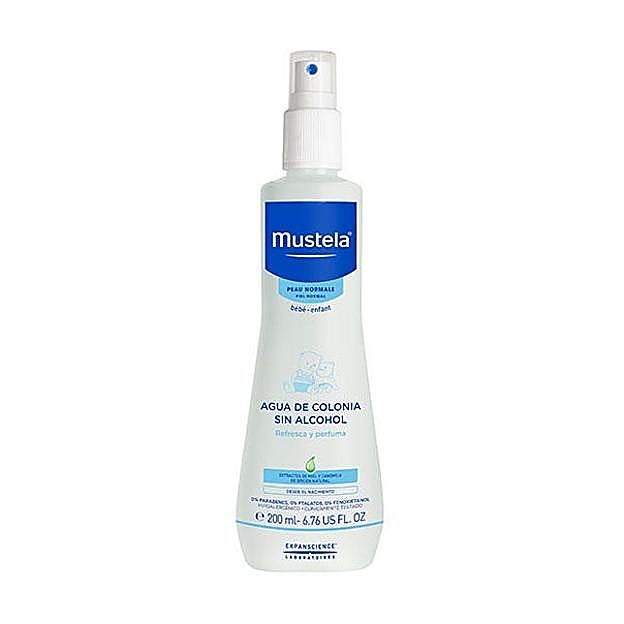 Agua de colonia sin alcohol de Mustela (7,90 euros/200ml).