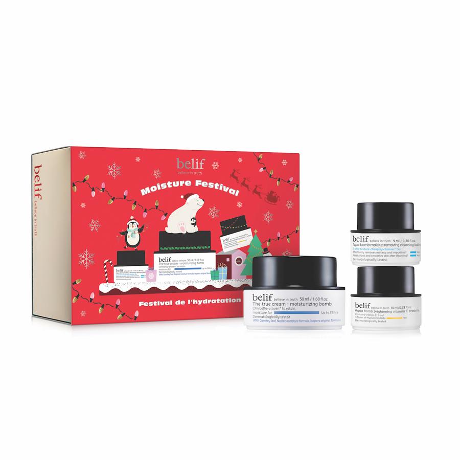 La apuesta navideña de la marca recibe el nombre de festival de la hidratación y es un cofre edición limitada con su crema más vendida en formato estándar y dos de sus productos estrella de 2021 en formato viaje. Aptos para todo tipo de pieles, incluso las más sensibles. (35 euros).