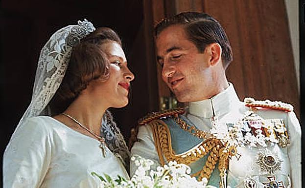 Constantino y Ana María el día de su boda.