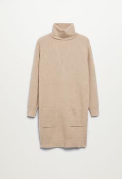 Imagen secundaria 2 - 1, Mery Turiel tiene el perfecto look de rebajas de Mango. 2. Abrigo de lana en color camel de Mango (119,99 euros). 3. Vestido de punto con cuello alto de Mango (22,99 euros). 