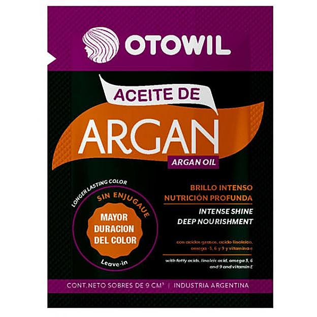 El l aceite de argán de Otowil viene en un práctico sobrecito