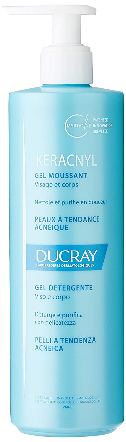 Perfecto tanto para la cara como para el cuerpo, este gel actúa sobre las imperfecciones a partir de su primera semana de uso. Se puede combinar con fármacos prescritos por el dermatólogo ya que no reseca en exceso la piel y proporciona una sensación de bienestar inmediata. (400 ml, 18,15 euros).