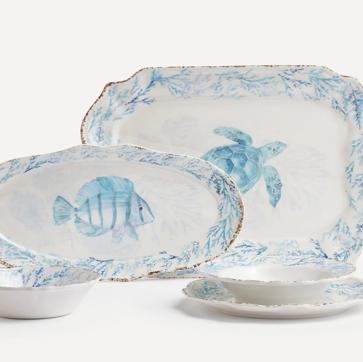 Imagen secundaria 1 - Vajillas de melamina por piezas en El Corte Inglés: en grande, imitación porcelana (desde 5.95 euros la pieza); de inspiración marina en tonos azules y blancos (desde 5.95 euros la pieza) y con estampados étnicos en tonos rojos (15.95 euros el set de 4 bowls).