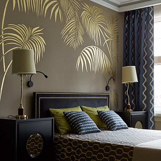 Imagen principal - Ideas originales con papeles pintados en la habitación.