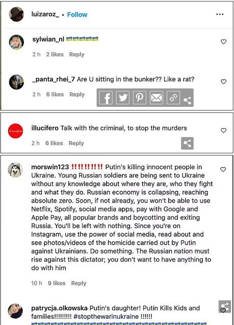 Imagen - Capturas de pantalla de las amenazas a Luiza Rozova. Foto: Daily Mail