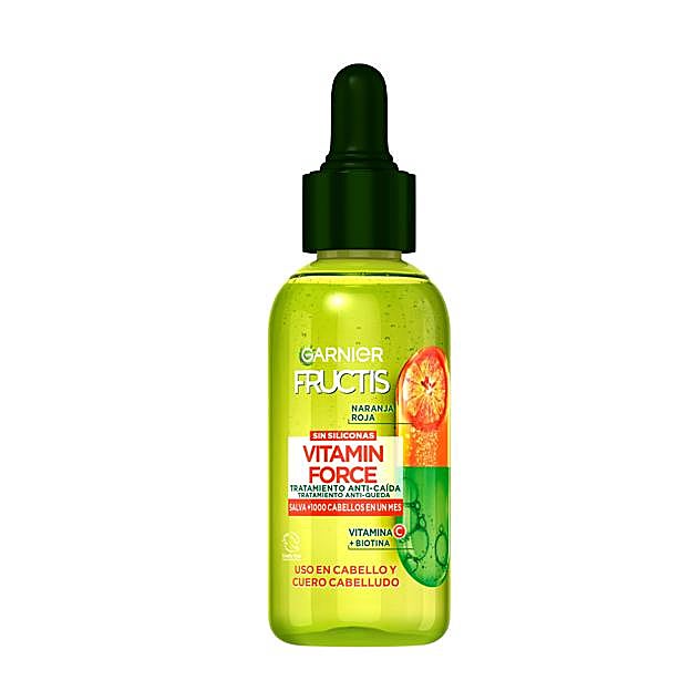 Tratamiento anti-caída Vitamin Force Fructis de Garnier. (5,99 euros).