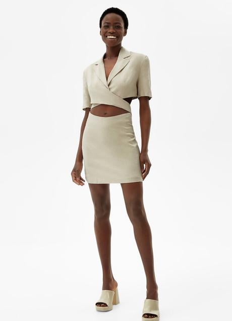 Imagen - Vestido blazer de lino, de Bershka.
