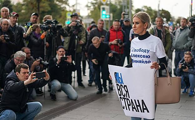 Con una pancarta que dice «Soy, somos todo el país», en 2019.