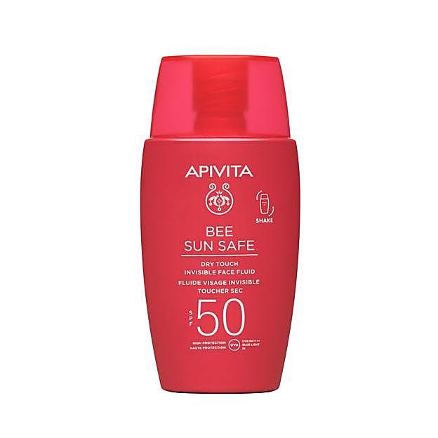 Bee Sun Safe Invisible Face Fluid de Apivita (20,90 euros en farmacias, parafaramacias y www.apivita.com).
