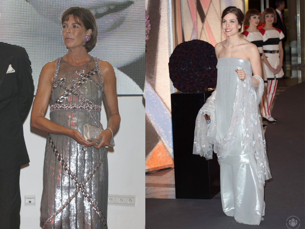 Tanto para el Baile de la Cruz Roja como para el de la Rosa, ambas han sabido ponerse de acuerdo para llevar vestidos metalizadas. Descubriendo ese lado más rock que ambas tienen, pero que Carlota lleva innato. 