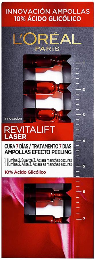 Tratamiento de 7 ampollas exfoliantes que renuevan tu piel dejándola tersa y radiante en solo una semana. Piel más hidratada desde la primera ampolla, tono más radiante, líneas de expresión suavizadas y manchas más claras. Fórmula ultraconcentrada con 10% de ácido glicólico para la eliminación eficaz de células muertas y una exfoliación exitosa. Precio: 14,89 euros (precio habitual: 15,35 euros).