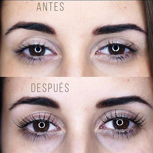 El antes y después del lifting de pestañas.