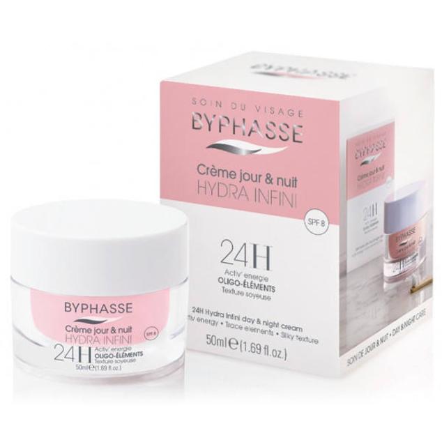 Una  crema  para día y noche que proporciona hidratación en las capas superiores de la epidermis y mantiene la piel hidratada durante 24 horas. Su fórmula contiene una asociación de oligoelementos que refuerzan la energía y la actividad celular. Además, deja la piel completamente sedosa y tersa. Precio: 3,39 euros.