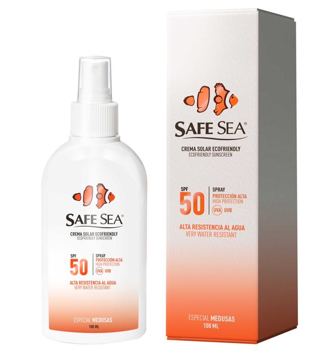SAFE SEA. Crema solar corporal ecofriendly SPF 50 (16 €).