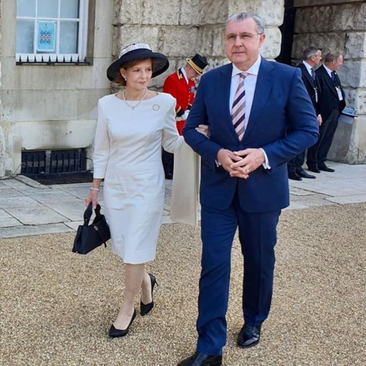 Margarita de Rumanía y su marido en el Trooping the Colour