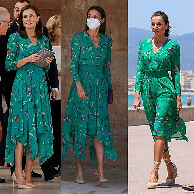 Las otras veces que la reina ha llevado este vestido verde.