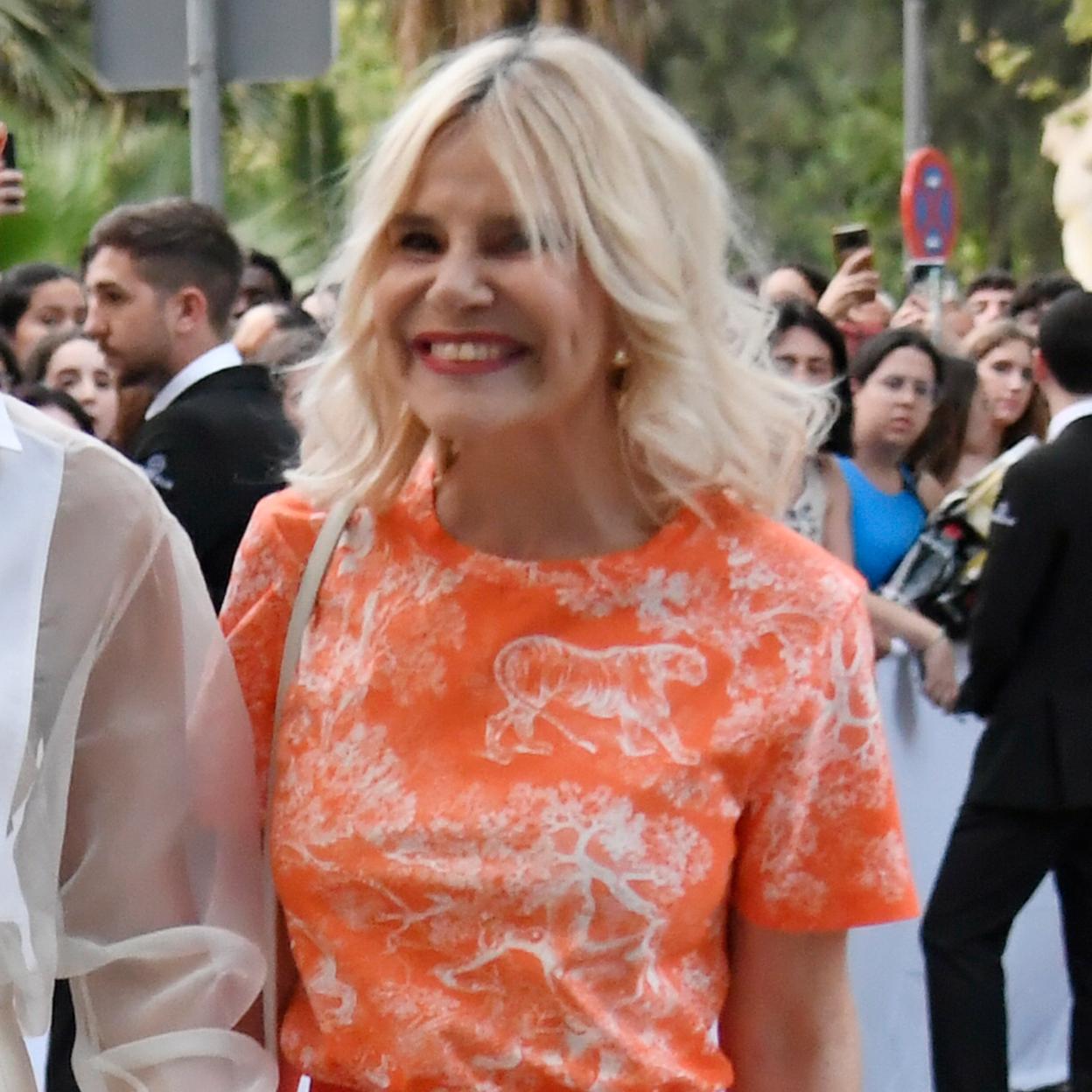 Eugenia Martínez de Irujo a su llegada al desfile de Dior.