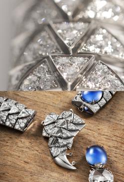 Imagen secundaria 2 - Modelo con anillo Viridia, collar Rituel y proceso de creación de la colección Beautés du Monde.