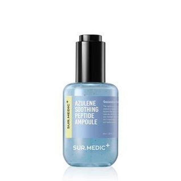 Surmedic Azulene Soothing Peptide Ampoule de Neogen se trata de un potente tratamiento antienvejecimiento hidratante, reparador, revitalizador y reafirmante formulado con una combinación de diez tipos de péptidos estimuladores del colágeno, azuleno y un complejo de centella asiática. También incorpora adenosina para ayudar a la síntesis de colágeno y renovación celular, ceramidas, aceites antioxidantes, raíz de regaliz, propóleo, madecassoside, pantenol, ácido hialurónico y manteca de karité. Cómpralo aquí
