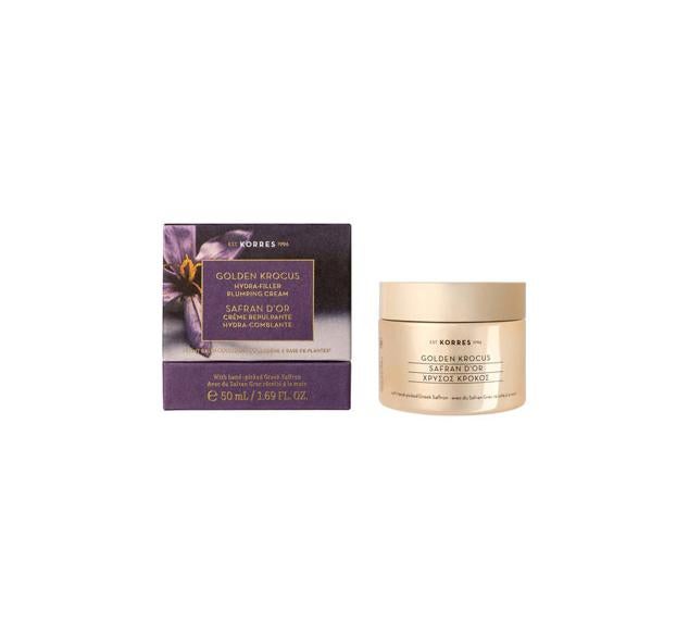 La Crema Hydra-Rellenadora Golden Krocus de Korres ha sido elaborada con un 94,9% de ingredientes naturales.  Cómpralo aquí