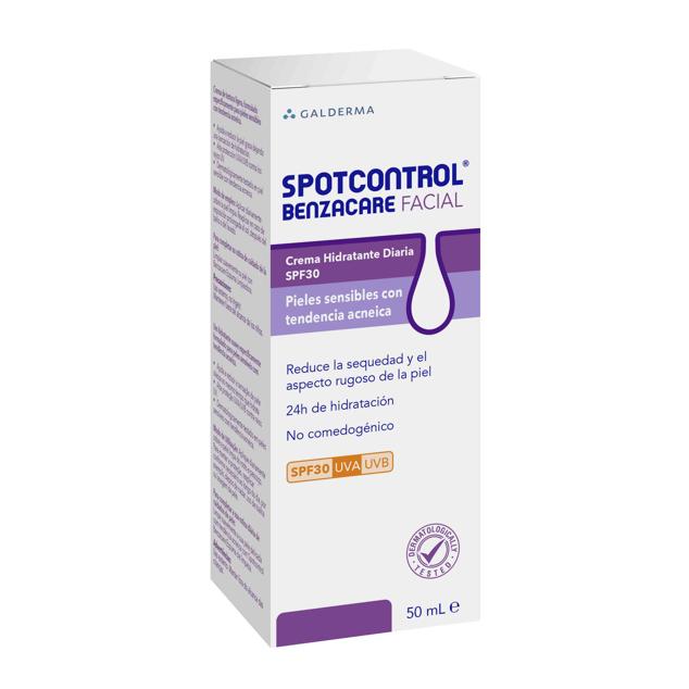 Con SPF30, Benzacare Spot Control es una crema hidratante pensada para pieles que tienen tendencia acneica, ya que, reduce la piel grasa dejando una sensación de hidratación. Se recomienda utilizarla con la espuma limpiadora de la misma gama para completar la rutina. (14,66 euros)