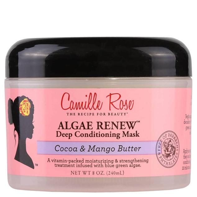 Algae Renew Deep Conditioner de Camille Rose es una mascarilla acondicionadora que deja el cabello sedoso, hidratado, luminoso sin encrespamiento, fortalecido y resistente, para evitar roturas y puntas abiertas. Su fórmula utiliza algas, biotina y vitamina B5 que mejoran tanto la elasticidad como la fuerza. Las mantecas de karité, mango y caco nutren y acondicionan en profundidad. La miel de manuka hidrata y su mezcla de aceites repara el daño y protege del deterioro. Cómpralo aquí