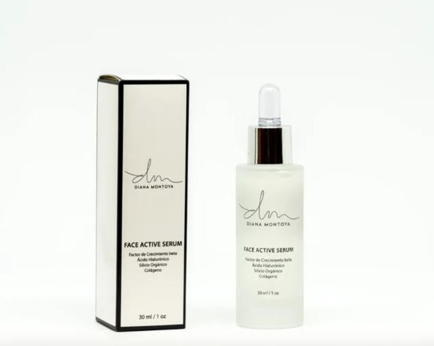 Face Active Serum es un sérum regenerador interno de la piel que aporta nutrientes. Está compuesto por Factor Crecimiento Beta, un activo que estimula la síntesis de colágeno; colágeno y ácido hialurónico de alto y bajo peso molecular, que retiene agua en la piel y aporta elasticidad y firmeza. (65 euros)
