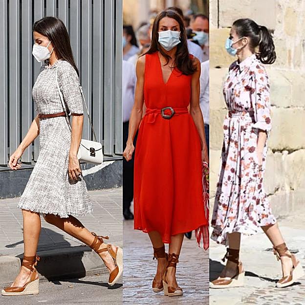 Así ha combinado la reina sus alpargatas favoritas.