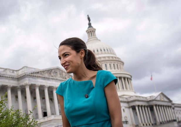 WASHINGTON, DC - SEPTEMBER 21: Rep. Alexandria Ocasio-Cortez (D-NY) arrives for a news conference to introduce legislation that would give the Department of Health and Human Services the power to impose a federal eviction moratorium in the interest of public health, on Capitol Hill September 21, 2021 in Washington, DC. The legislation comes weeks after the Supreme Court blocked the Biden administrations extension of the eviction moratorium. (Photo by Drew Angerer/Getty Images)