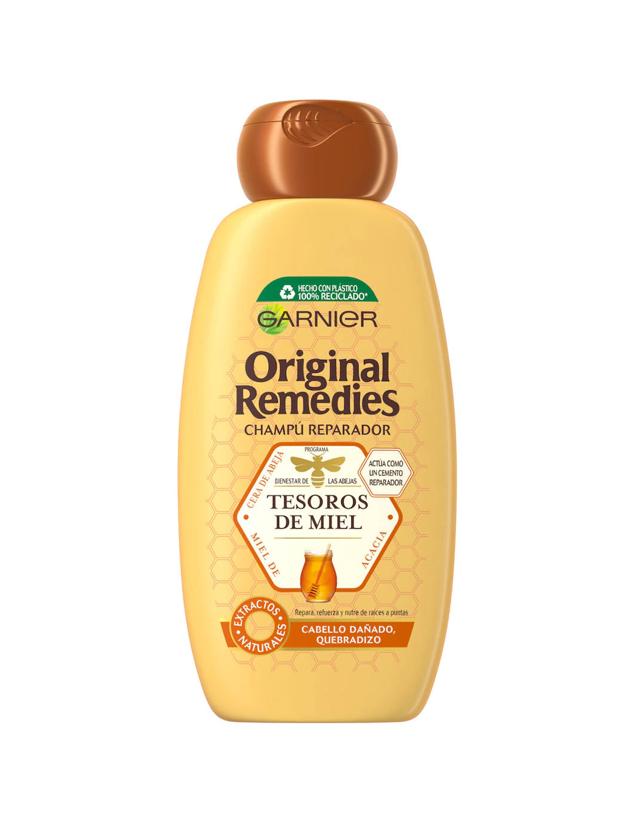 El Champú Tesoros de Miel Original Remedies de Garnier repara, refuerza y protege el pelo.