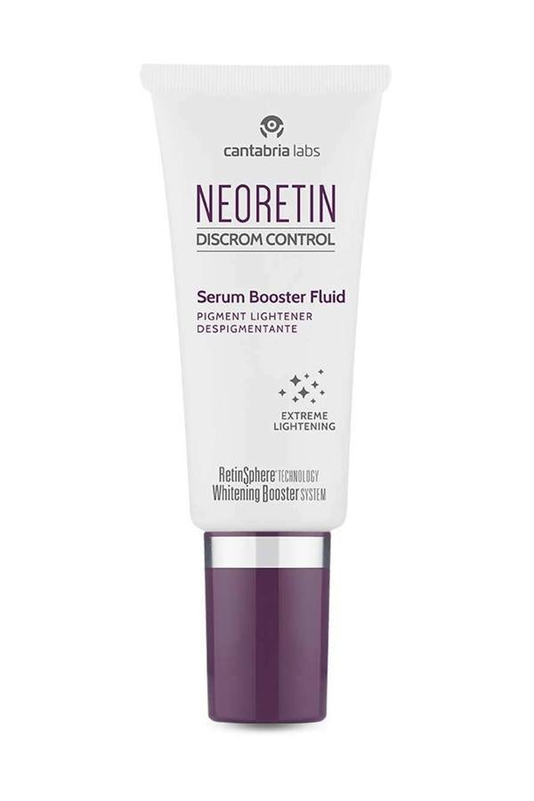 Neoretin Discrom Control Serum Booster de Endocare se trata de un concentrado con acción antimanchas y despigmentante que combina un sistema blanqueador de seis activos que trabaja sobre la formación de las manchas en las fases de síntesis de melanina. A través de la RetinSphere® Technology, deja una piel más uniforme y luminosa, con eficacia impulsada por la niacinamida y el ácido salicílico. Tiene alta tolerabilidad y se puede usar todo el año. Cómpralo aquí
