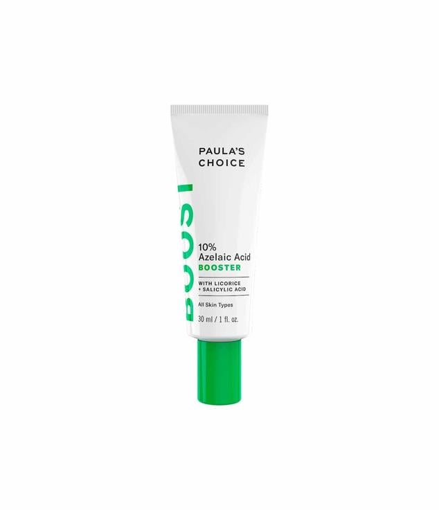 10% Azelaic Acid Booster de Paula’s Choice se trata de un potente concentrado multitarea que desvanece las manchas causadas por el daño solar y las marcas rojas que se convierten en manchas. Su fórmula combina ácido azelaico, salicílico y extracto de raíz de regaliz para reducir estos tipos de pigmentación, unificar el tono, mejorar la textura, calmar la piel y revelar un cutis radiante y rejuvenecido. Cómpralo aquí